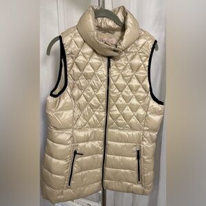 Philosophy Women's Metallic Light Khaki Quilted Vest